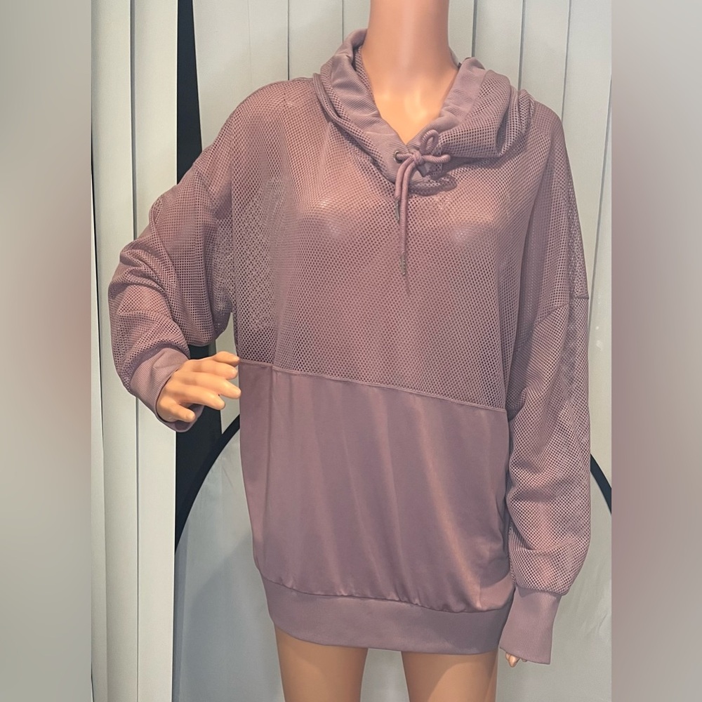 Chic Mauve Mesh Women's Hoodie